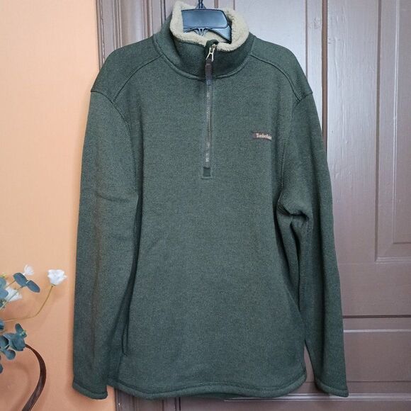 Timberland Men's size M Green Fleece Sweatshirt Sweater - Picture 1 of 11